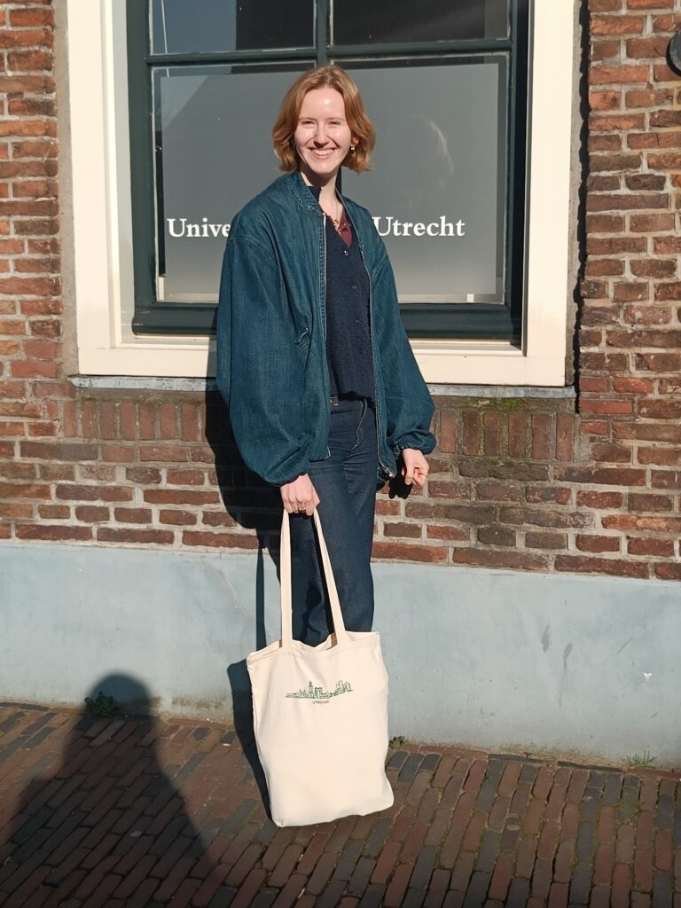 Foto geborduurde tas met skyline Utrecht